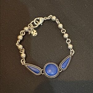 Lucky Brand Blue and Silver Beaded Bracelet